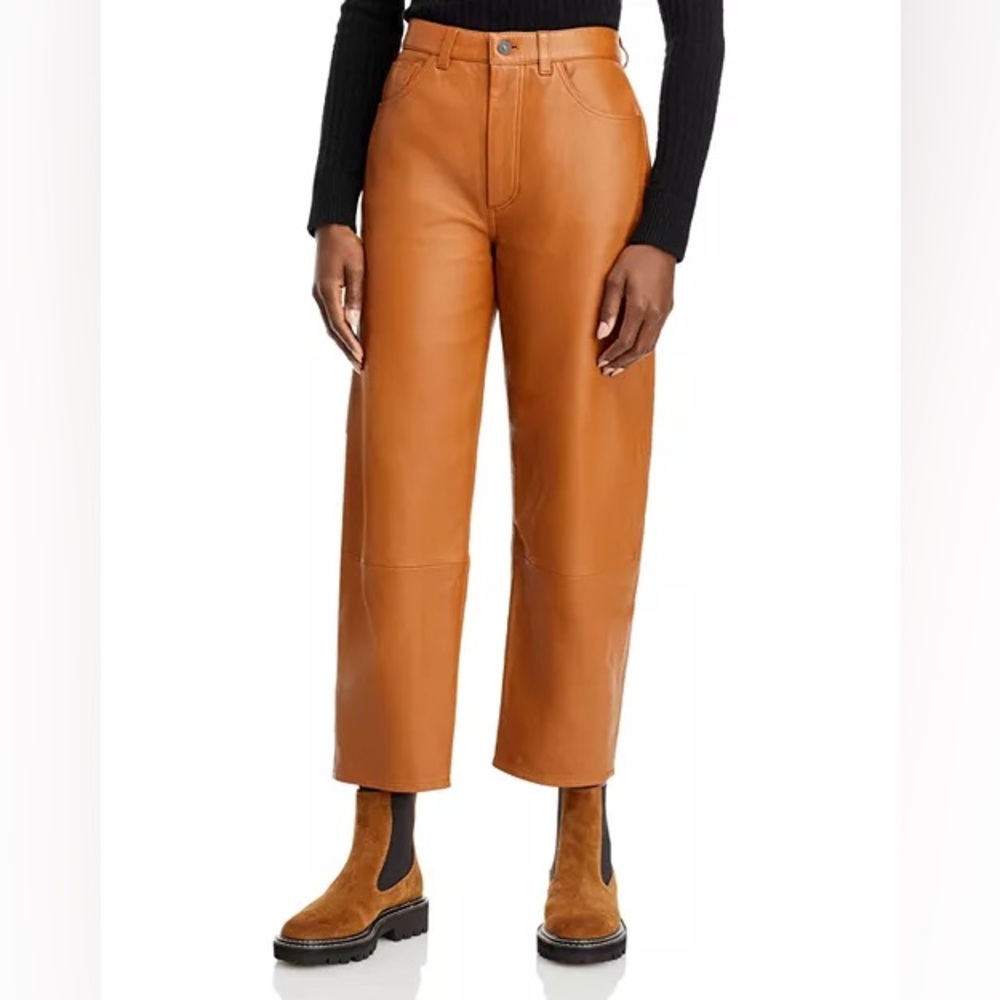 Leather Calista Jeans in Brandy